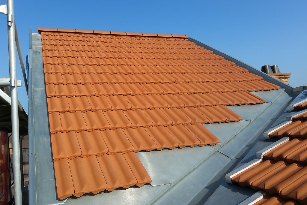 Artisan couvreur installant une descente pluviale en zinc à Villejuif