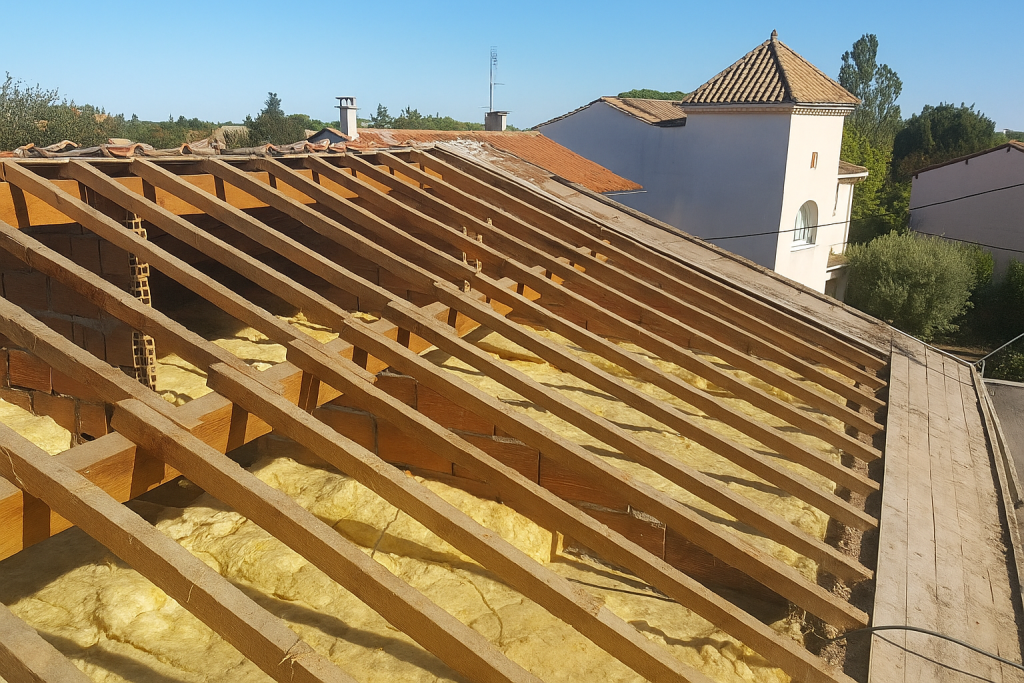 Charpente en bois rénovée par Villejuif Toitures à Villejuif